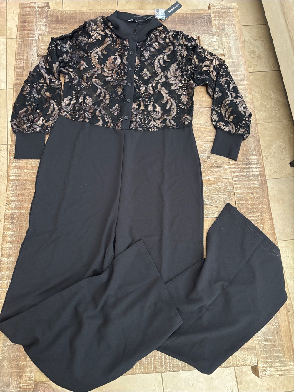 Fashion Nova Touch of Lace Jumpsuit NWT